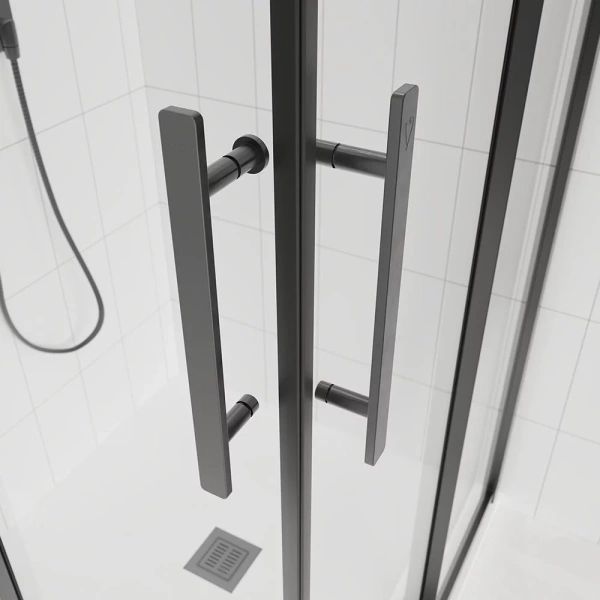 Душевой угол Veconi Evo 300 GR 1200х900x1950, графит брашинг, тонированное матовое стекло