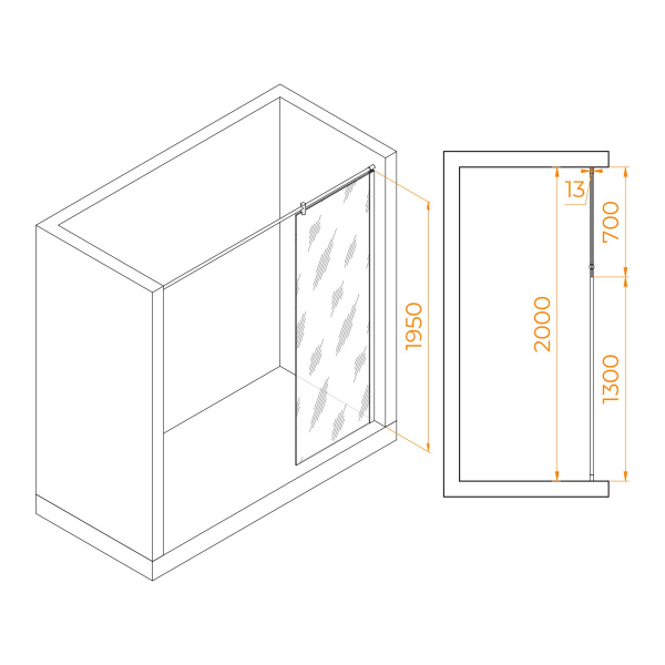Душевая перегородка RGW WA-034 700