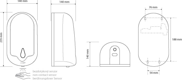 Дозатор для дезинфекции Bemeta Hotel 124109344 1100 мл