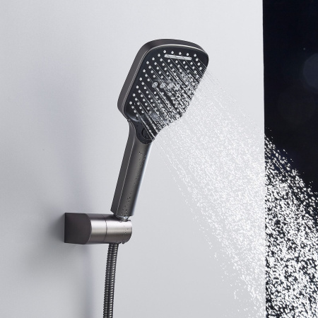 Душевая система встраиваемая Shevanik S4135T, оружейная сталь
