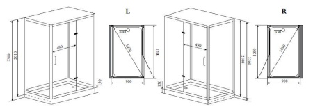 Душевая кабина Timo Premium PURO Н-510 L 90x120x220