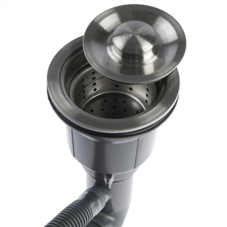 Кухонная мойка Roxen Vespa 60х50 правая, с коландером и дозатором, сатин 560230-60R