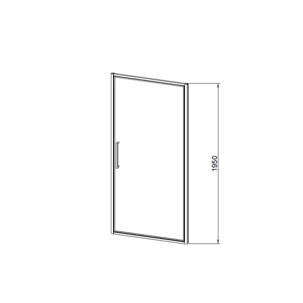 Душевая дверь Слим 8мм (Slim 8mm) VDP-4SL900CL, хром, стекло прозрачное