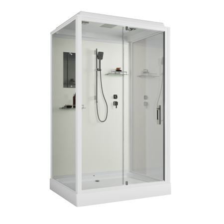Душевая кабина Niagara Standart ST100/80/15Q (100х80х215) прямоугольник,поддон 15см,распашная,проф.белый