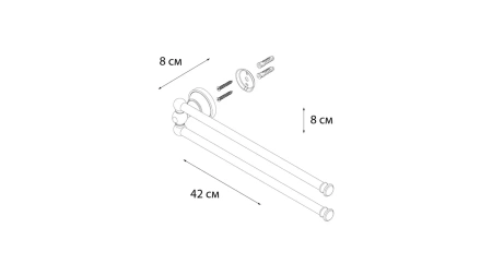 Полотенцедержатель рога 2-ой Fixsen Bogema Gold FX-78502AG