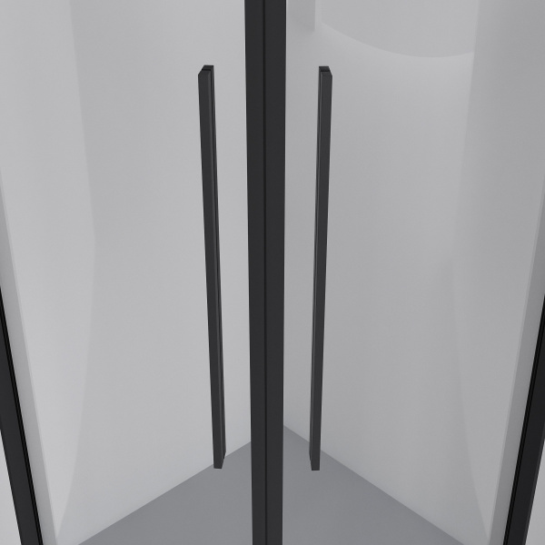 Душевое ограждение  Niagara Nova  NG-6827-34BLACK (100*100*195) полукруг, двери раздвижные