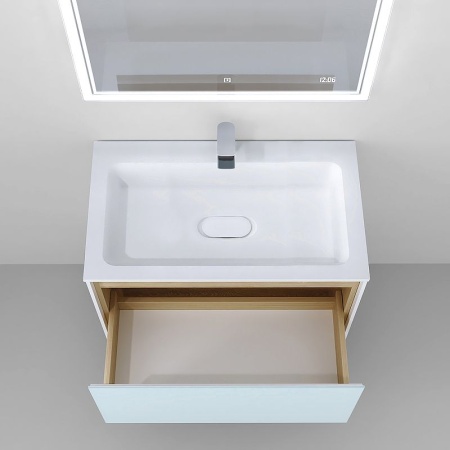 Тумба под раковину Jorno Glass 80 Gla.01.77/P/W белый глянец