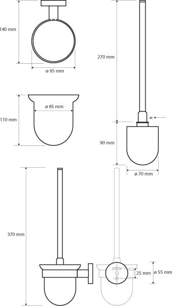 Ёршик Bemeta Amber 155113017 подвесной