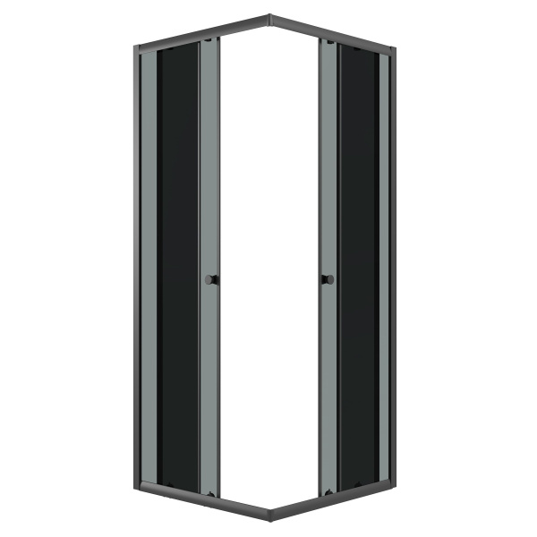 Душевое ограждение Niagara Eco NG-1009-14QT (90х90х190) квадрат,раздвижное,черный,стекло тонированное