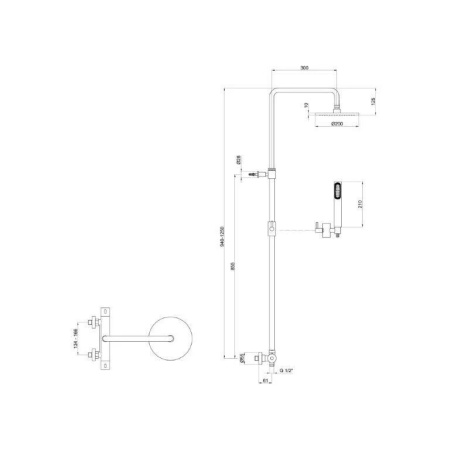 Душевая система Webert Elio EL980515560METAL, черный