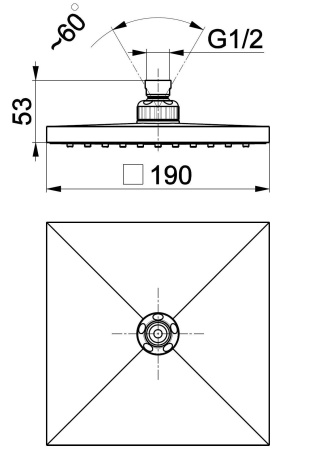 Верхний душ Armatura KFA 842-350-00-BL хром