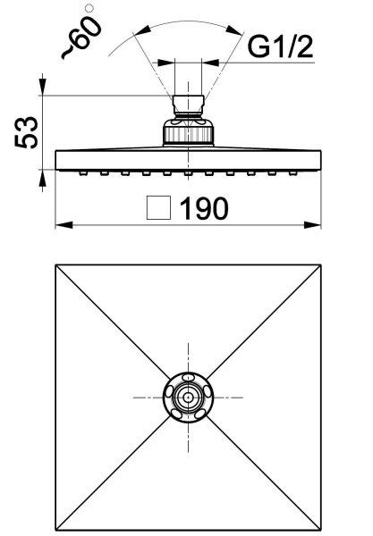 Верхний душ Armatura KFA 842-350-00-BL хром