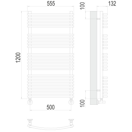 Полотенцесушитель TERMINUS Люкс Марио П24 500х1200 NEW