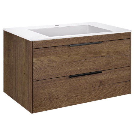 Тумба под раковину Vincea Chiara 2D 800 подвесная, 2 выкатных ящика soft-close, T.Oak