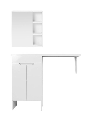 Тумба под стиральную машину с раковиной Orange Sistema STD-120TUW+RAL с левой раковиной 120 см, белый