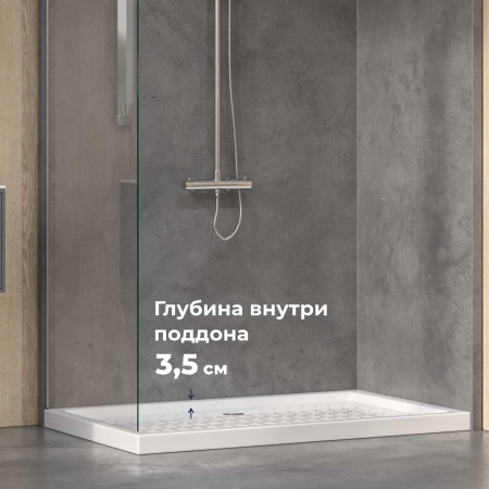 Душевой поддон керамический, прямоугольный, белый RGW CR, 800x1000