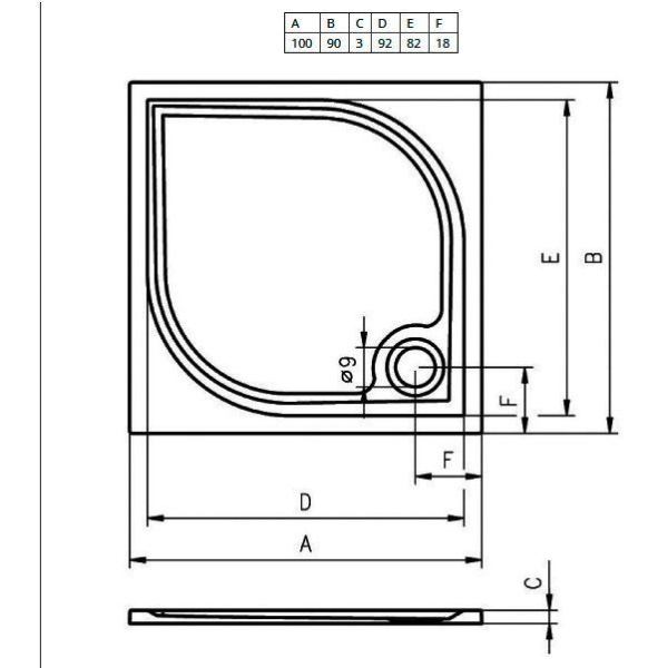 Панель для поддона Riho P35 100 R P35005000000000