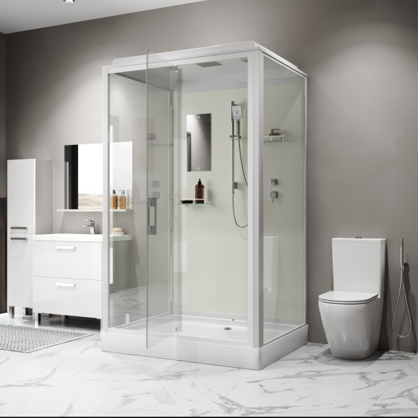 Душевая кабина Niagara Standart ST120/90/15Q (120х90х215) прямоугольник,поддон 15см,распашная,проф.белый