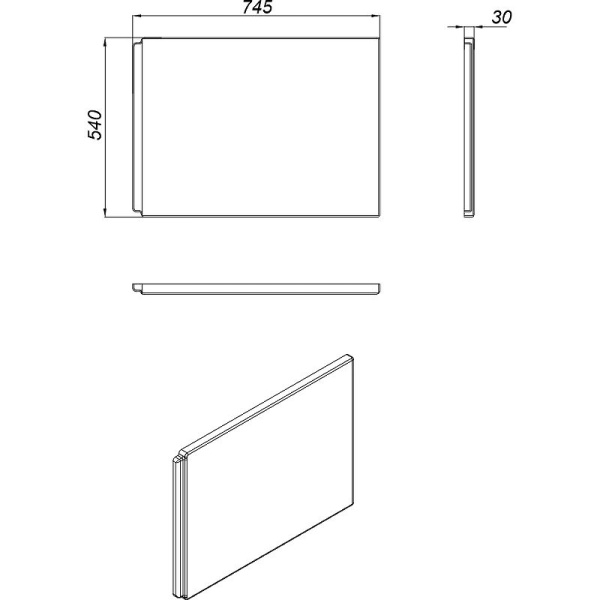 Панель для ванны боковая Cersanit VIRGO 75 белый, 63522