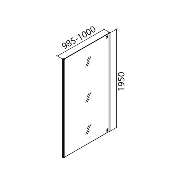 Боковая панель IDDIS Slide 100х195, черный ал. проф. SLI6BS1i23