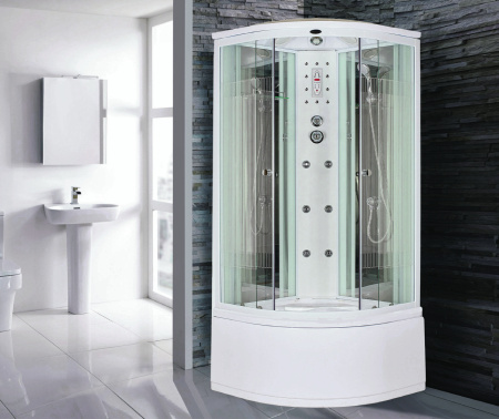 Душевая кабина Niagara Ultra NG-709-01N 100х100х220, высокий поддон 48 см, стекло полосатое, форсунки