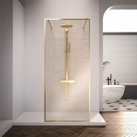Душевая перегородка Veconi Korato KR-90GL, 1200x2000, брашированное золото, ламинированное золото