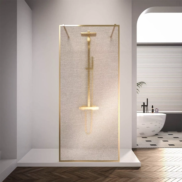 Душевая перегородка Veconi Korato KR-90GL, 1100x2000, брашированное золото, ламинированное золото