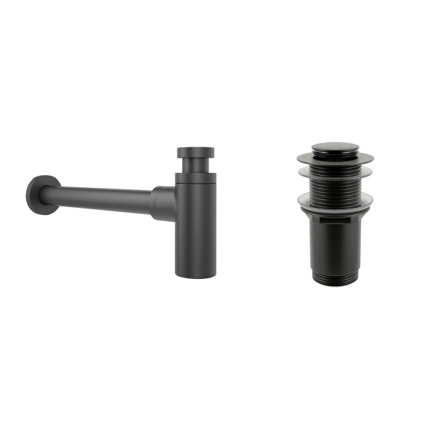 Комплект 3 в 1 Lavinia Boho Bathroom Sink 21520277: накладная фарфоровая раковина 42 см, металлический сифон, донный клапан