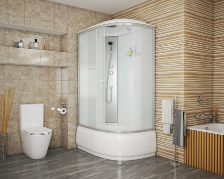 Душевая кабина Niagara Eco E120/80/40L/MT (120х80х215) высокий поддон(40см),стекло матовое,