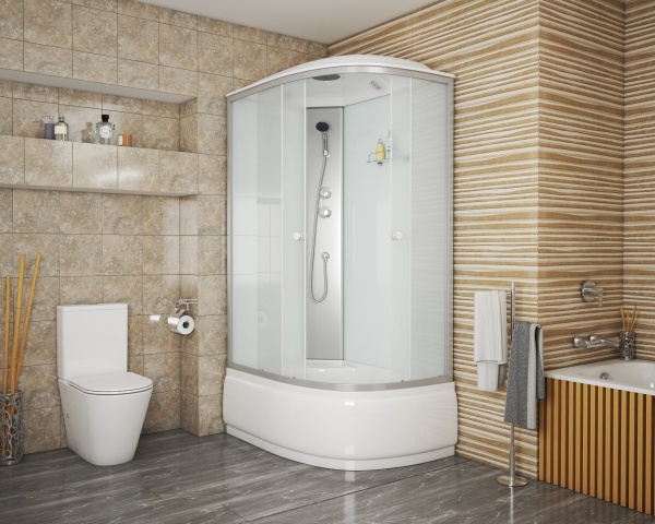 Душевая кабина Niagara Eco E120/80/40L/MT (120х80х215) высокий поддон(40см),стекло матовое,