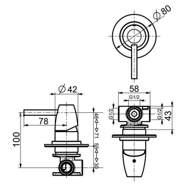 Смеситель для душа Webert Opera Moderna OE880101560
