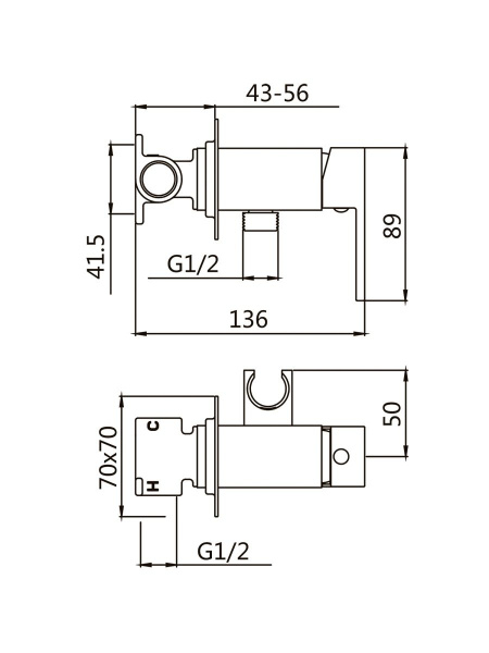 Встраиваемый однорычажный смеситель с гигиенической лейкой SHEVANIK S127H черный, латунь