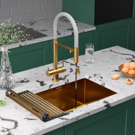 Кухонная мойка RoxenBath Uno 54 PVD золото (текстурное покрытие)
