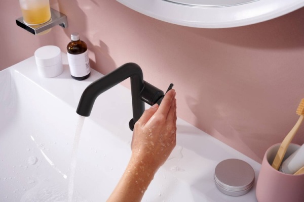 Смеситель для раковины Hansgrohe Tecturis S CoolStart EcoSmart 73320670 матовый черный 73320670