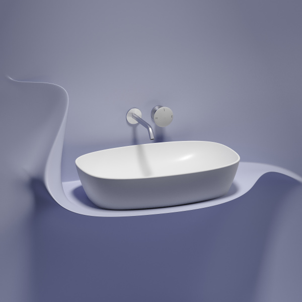 Умывальник Ceramicanova чаша накладная овальная (цвет Серый Матовый) Element 600x380x138мм