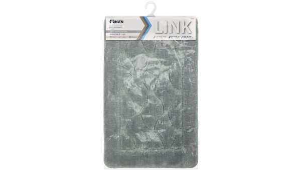 Коврик для ванной Fixsen Link 1-ый, FX-5002K, серый, 50х80 см