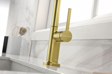 Смеситель для кухни NEO, брашированное золото, Ne214419-BG, Paulmark
