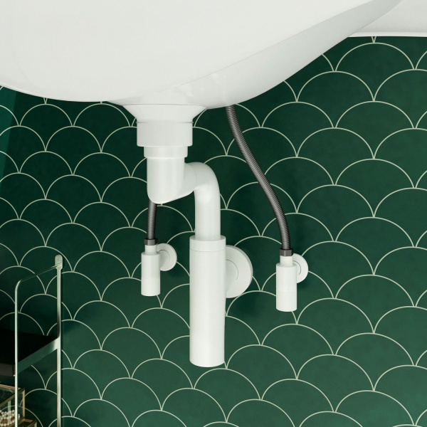 Латунные угловые кран-вентили для подключения смесителя Wellsee Drainage System 182150001, 2 шт, резьба 1/2"x 3/8", с отражателями, цвет матовый белый