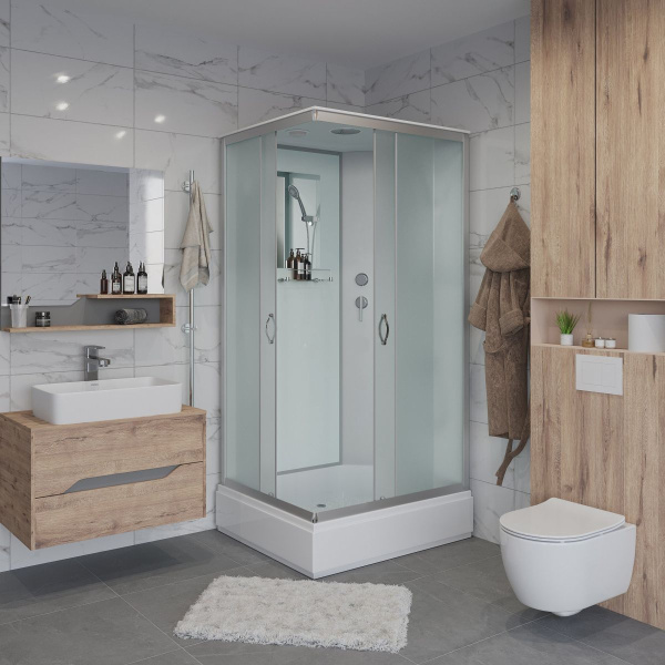 Душ.каб. NG-33084-14Q (1000х800х2150) средний поддон (26см) стекло МАТОВОЕ 4 места