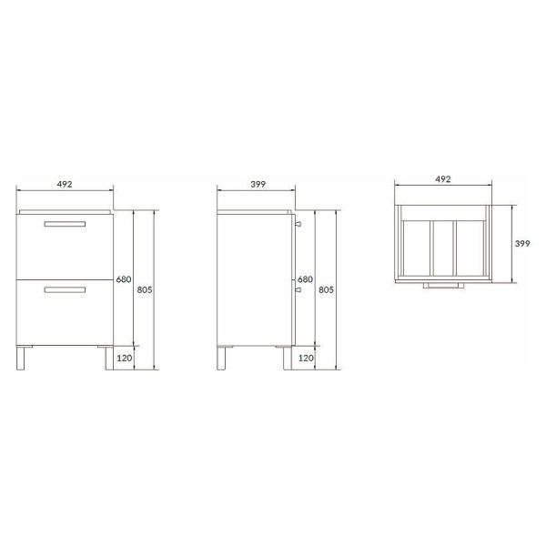 Тумба под раковину напольная Cersanit MELAR 50 для COMO 50 белый, 64127