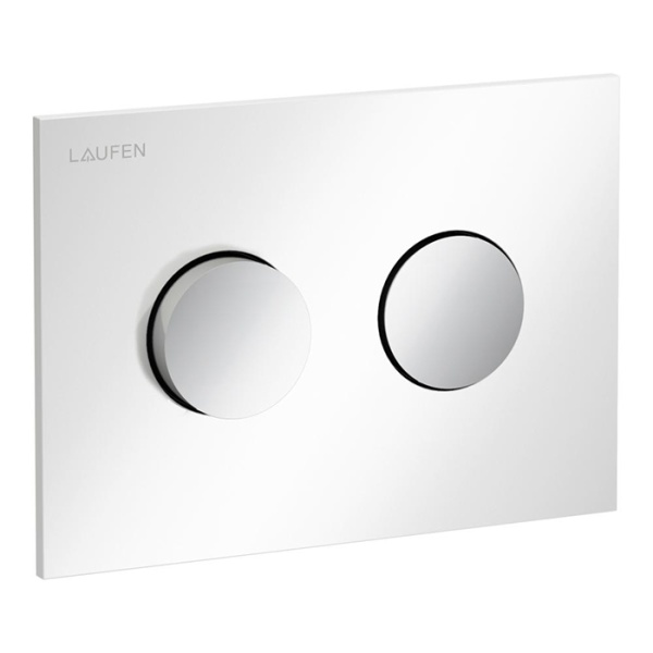 Laufen INEO GROOVE Клавиша смыва, панель: белый глянцевый, клавиши: хром глянцевый 9.0011.7.193.000.1
