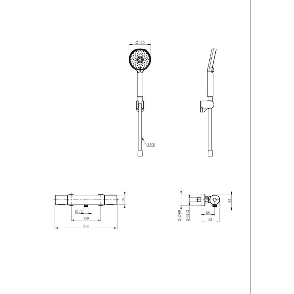 Смеситель для душа с термостатом WONZON & WOGHAND, Белый матовый (WW-A2006-A-MW)