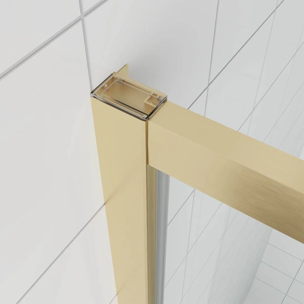 Душевая дверь Veconi Ottimo P20 G, 1000x1900, золото брашинг, стекло прозрачное