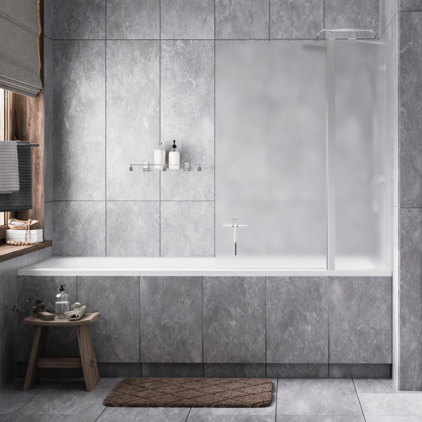 Стеклянная шторка на ванну WasserKRAFT Berkel 48P02-110R Matt glass Fixed