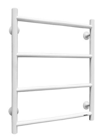 Полотенцесушитель водяной Fincopper FCEN 630х500 белый RAL 9016, 4 перекладины, нижнее подключение гайка/штуцер 1/2'х3/4' с чашками и эксентриками