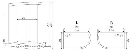 Душевая кабина Timo Lux T-7702 L 120x85x225