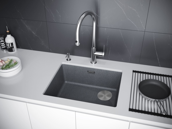 Мойка LUMI 55UNI-SKEW, IT-GRANIT, LU55SK-DG, графит, 555х440, Paulmark