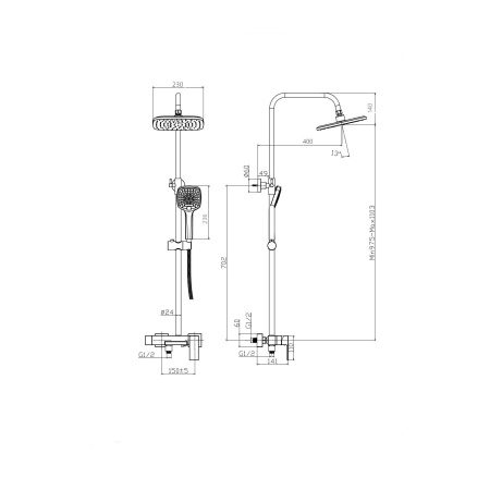 Душевая система RUSH Thira TR3635-50