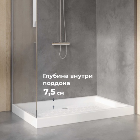 Душевой поддон керамический, прямоугольный, белый RGW CR, 800x1400