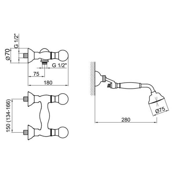 Смеситель для душа Webert Karenina KA760101015